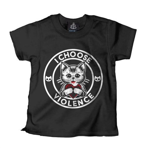 I Choose violence kids cat lovers tee