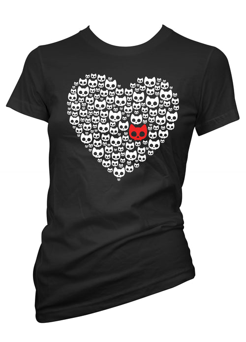 cat of hearts kitty tee by pinky star