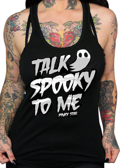 talk spooky to me gothic halloween tank by pinky star