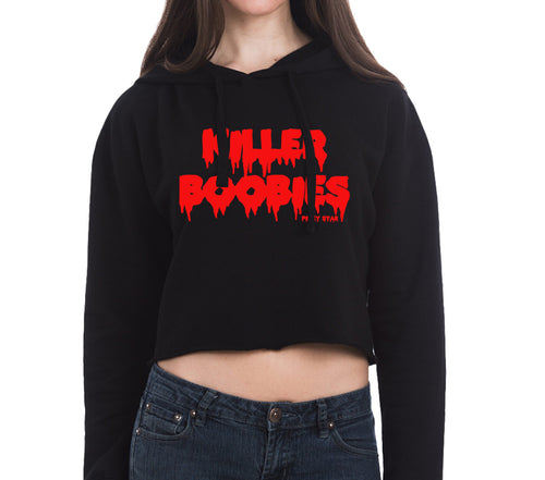 Killer Boobies Cropped Pullover Hoodie
