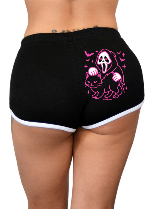 ghosty black cats horror scary movie gothic booty shorts