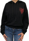 Heart Web Cropped Pullover Hoodie