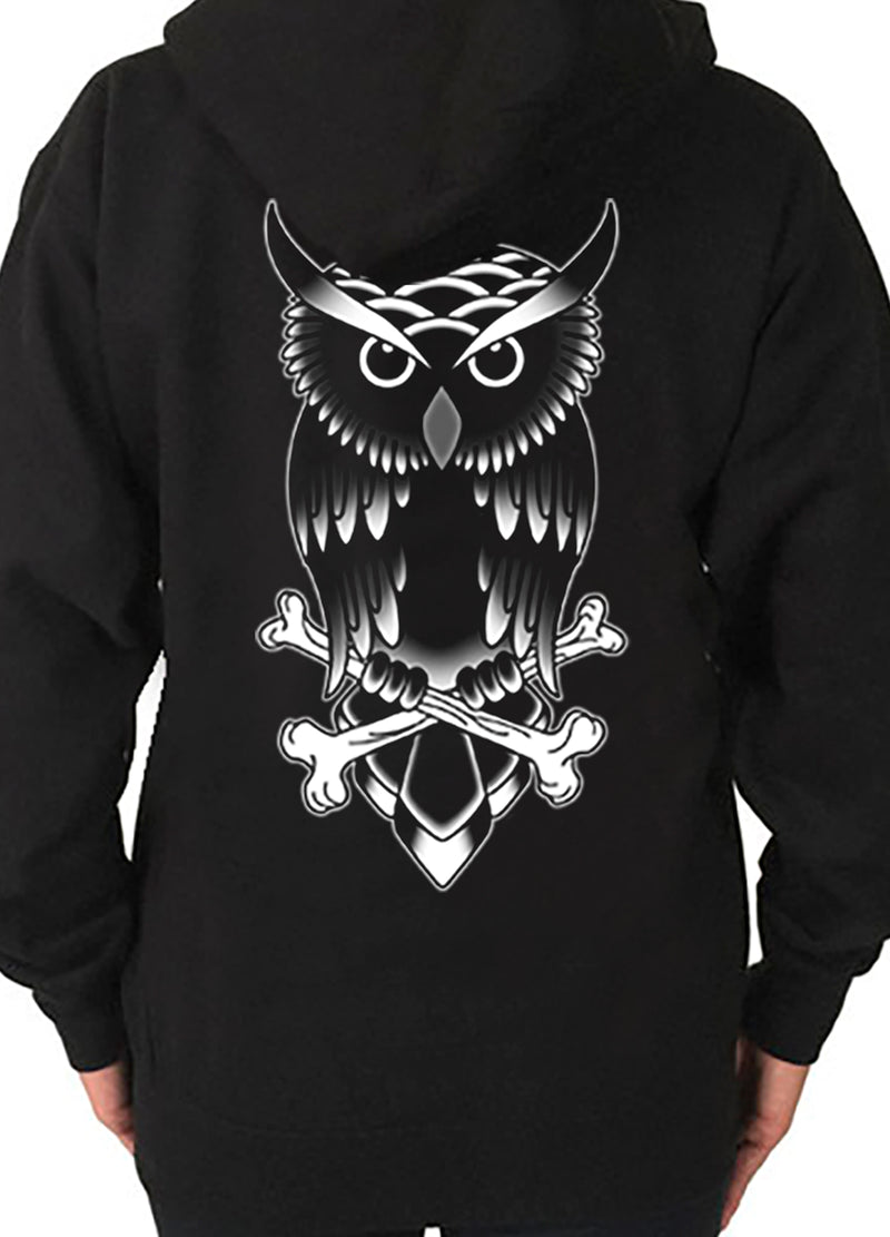 tattoo owl gothic hoodie by pinky star