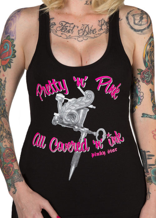 Pretty "N" Pink All Covered In Ink Tank Top