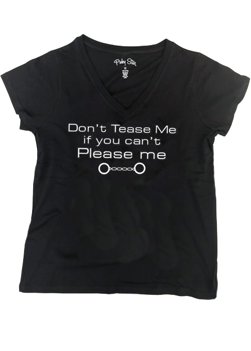 Don't tease me if you can't please me - seduce n destroy - pinky star - plus size tees