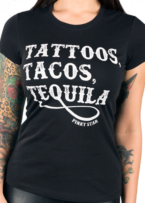 Tattoos Tacos Tequila Tee
